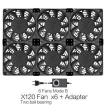 PC 노트북 데스크탑 업그레이드 12cm 고속 대용량 100v 110v 220v btc 마이닝 머신 워크 스테이션 캐비닛 120mm 서버 케이스 냉각 시스템 팬 키트, 씨엔, 두 볼 6b 팬