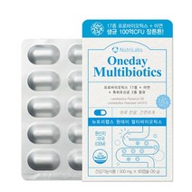 정상적인 면역 기능 아연과 생유산균 17종 + 특허균 2종 생유산균 100억 마리 보장 뉴트리랩스 원데이 멀티바이오틱스 캡슐 유산균 프로바이오틱스 미국 직수입 식약처 인증, 1개, 60캡슐