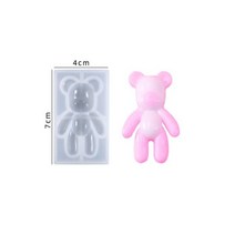 3D 스테레오 곰 실리콘 금형 DIY 동물 모양의 양초 수제 석고 비누 만들기 용품 초콜릿 케이크 부활절 토끼 계란, Bear-8
