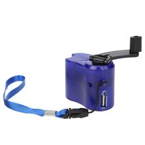 휴대용발전기 캠핑5.5V USB 핸드 크랭크 Dynamotor 야외 비상 발전기 수동 보조베터리 전화 충전 생존 공급, 01 Blue