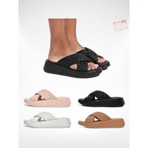 FITFLOP 핏플랍 슬리퍼 여성용 플랫폼 우븐 스트랩 가죽 F모드