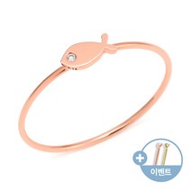 [비앤비골드]14K18K 물고기 탄생석 1mm 큐빅 텐션링 반지 NPR29259