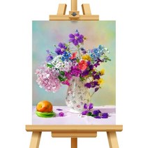 잇치치 캔버스형 보석십자수, 유화꽃