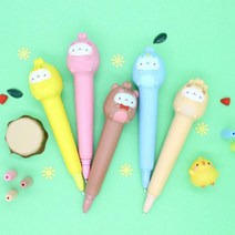 몰랑이 볼펜 3000볼펜 몰랑이스퀴시볼펜 피규어볼펜 말랑이 주물럭 중성펜, 랜덤