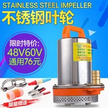 소형양수기 배터리카 가뭄방지 관개 농업용 가정용 세차 양수기 직수펌프 12V24V48V 선박용 잠수펌프, 2인치 12V320W 6미터 케이블 스