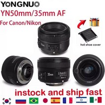카메라렌즈 YONGNUO YN35mm F2.0 F2N 렌즈 F1.8 F 마운트 D7100 D3200 D90 DSLR 카메라, 50mm F1.8 canon, 04 50mm F1.8 Nikon