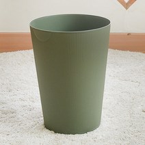 원형 줄무늬 휴지통_그린