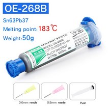 납땜용 저온 무연 주사기 smd 솔더 페이스트 플럭스 Led Sn42Bi58 Sn63Pb37 SMD 수리 용접 페이스트, 02 OLK 6337 50g