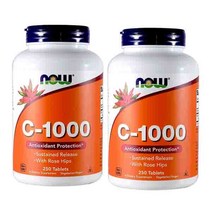 NOW Foods Vitamin C-1000 Sustained Release 나우 비타민 지효성 위드 로즈힙 250정 2병, 1개