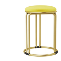 북유럽 화장대 철제 스툴 인테리어 의자 stool 예쁜 안방 럭셔리 골드 원형 화장 디자인, 옐로우-패브릭