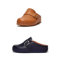 [국내 매장판] 핏플랍 슈브 버클-스트랩 클로그 레더 여성 브라운/네이비 FFSO2F304 410254