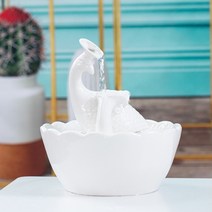 도자기 실내 미니 분수 인공 폭포 분수대, USB 인터페이스 모델, 공작 - 흰색