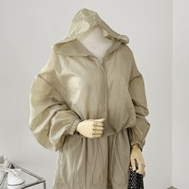 봄 여름 50대 미시 엄마옷 빅사이즈 나일론 야상 후드 바람막이 집업 점퍼 잠바