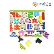 브레인숲 쏙쏙 한글퍼즐 24pcs+자석시트포함/ KC인증 한글공부 교구 블럭 블록 기초학습, 없음, 상세설명 참조