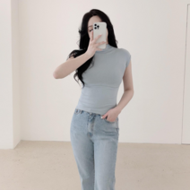 슬림핏 반폴라 나시 탑 (4color)