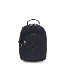 Kipling 여성용 서울 스몰 백팩 내구성 있는 패딩 어깨끈 태블릿 슬리브 학교 가방 Black Noir 소형 내구성 처리된 가방124536, Blue Geo Print