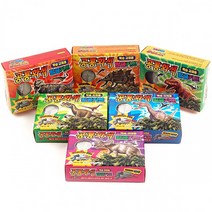 해피프랜즈ind 공룡 화석 세트 1개 랜덤발송 교육 학습 교재용 뼈발굴 장난감 티라노 브라키오 사우르스 피규어, 랜덤