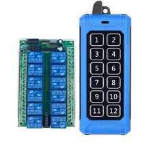 조작 크레인리모컨 433mhz DC 12V/24V 10A 12 채널 RF 무선 원격 제어 스위치 산업용 크레인 송신기 조명, [01] 12v input