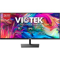 커브드모니터 게이밍 게임 용 듀얼 커브 모니터 Viotek FI32DB 32인치 75Hz QHD 1440p 모니터 IPS 10비트, 02 GFI34CB 86.4cm(34인치)