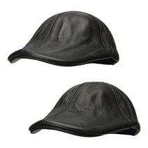 팸드님 로이드 레더 헌팅캡 남녀공용 천연가죽 플랫캡 중년 모자 무지 도리구찌 1Colors