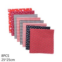 직물 50x50cm 및 25x25cm 100% 코 튼 원단 꽃 도트 인쇄 패치 워크 패브릭 DIY Tilda 바느질 조직 천으로 봉 제 공예 물질, [14] B04-8PCS