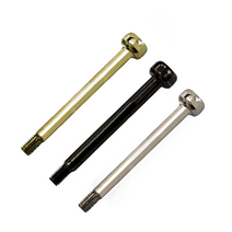 방문손잡이 래치 버튼 면판 피스세트 부속품 잠금핀 스트라이커 문손잡이, 실버핀(38mmx3mm)