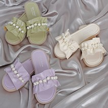[러브유]여성 프릴 펄 쪼리 예쁜 슬리퍼(3color)