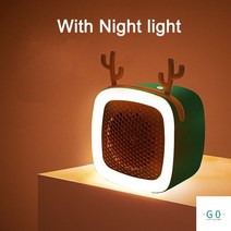 샤오미 전기 히터 공간 팬 휴대용 책상 공기 난방 순환 타워형 룸 조절, 한국, Green With lamp