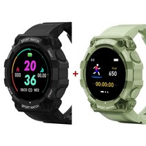 골프시계 운동 블루투스 시계 zk30 2pcs fd68s smart watch men women 피트니스 터치 스마트워치 웨어러블디바이스, 블랙 그린