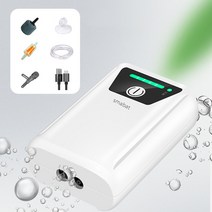 SMABAT 어항 산소발생기 기포 발생 에어 펌프 공기 무소음 USB 충전식 장시간 항속 배터리 전력 공급 지원 ABS 재질, 1개