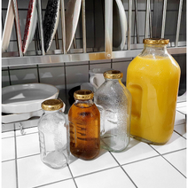 델몬트 썬키스트 훼미리 레트로 빈티지 옛날 감성 음료 오렌지 주스 쥬스 물 공 유리 병 500ml 1.5L