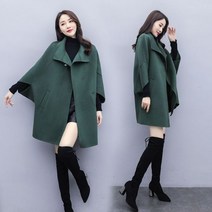 여성 모직 코트 망토 아우터 자켓 가오리핏 빅사이즈 Bg12