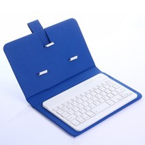접이식 키보드 무선 블루투스 키보드 미니 무선 PU 가죽 케이스 커버 포함 스마트폰 태블릿 Ipad 4.5 &quot, 한개옵션2, 01 파란, 한개옵션1