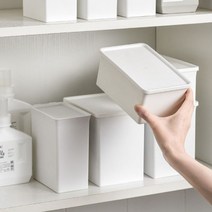 L57 플라스틱 다용도 화이트 수납함 뚜껑형 책상 서랍 정리함, S