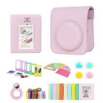 즉석사진기 일회용카메라 폴라로이드필름 fujifilm instax mini 12 인스턴트 카메라 액세서리 카메라 가방사진 앨범  사진 프레임스티커셀카 렌즈 필터 용 7 in, 벚꽃 핑크, 1개