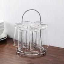 컵거치대 컵걸이 스테인레스 주방 유리컵 머그컵 정리대 건조대 6구