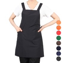 DAE26 주방 식당 단체 행사 손님용 기본 X형 앞치마, DAE26 곤색L_찍찍이