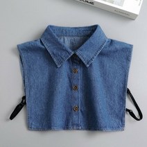 셀러허브 여성패션 [깨비몰] 여성 베이직 2컬러 데님 페이크 이너 카라