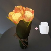리든플랫 LED 조화 꽃 튤립 무드등 식탁등 침실 인테리어 조명, 화이트 + 다용도 정리함