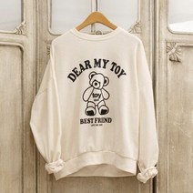 토이베어 프린팅 루즈핏 긴팔 봄가을 맨투맨 롱티