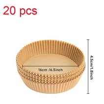 에어 프라이어 일회용 베이킹 페이퍼 라이너 폼 트레이 16/20cm 주방 그릴 양피지 액세서리, 02 16cm 20pcs