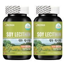 (1+1) 캐나다 대두레시틴 100% 6개월분 (90캡슐 x 2통) / 두뇌영양제 콜레스테롤영양제 오로니아 대두레시틴, 2개