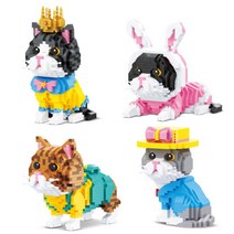 고양이 나노블럭 냥냥이 동물블럭 만들기 조립장난감, 고양이 나노블럭 냥냥이 동물블