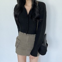 아이드엘 3컬러 하찌 아방핏 여성 크롭 니트 가디건