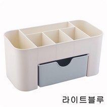 테이블 화장품 수납함 서랍식 화장함 화장대 스킨케어 정리함, 라이트블루