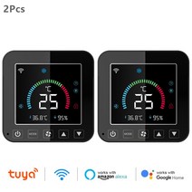 자동온도조절기 Tuya 와이파이 온도 조절기 에어컨 IR 습도 적외선 컨트롤러 USB 전원 LCD 터치 스크린 구, 02 2 Pcs