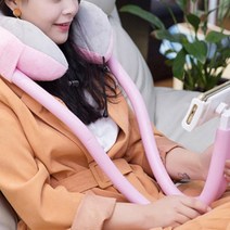 목베개거치대 휘어지는거치대 스마트폰 휴대폰 핸드폰 목거치대 코브라 누워서보는, 블루