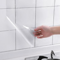 불에 타지않는 오염방지 주방 투명 가스레인지 타일 시트지 스티커 60cm X 300cm, 3개