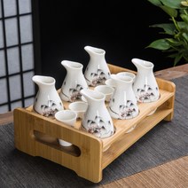 일본식 사케 정종잔 잔 도쿠리 세트 술잔 셋트 혼술 일식 독한, 하운펭귄포트주전자술+세라믹컵개