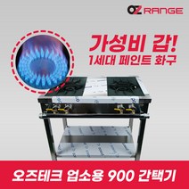 오즈테크 업소용 가스렌지 페인트 버너 가성비 화구 900 간택기 2구, LPG